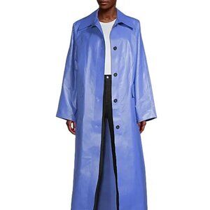 $1150 KASSL EDITIONS COAT ORIGINAL OIL COBALT LONG. NEW W TAGS**US XS